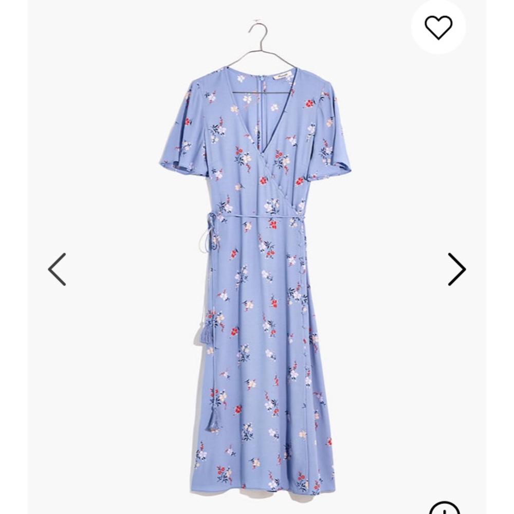Madewell button wrap midi dress aloha floral - Picture 3 of 8